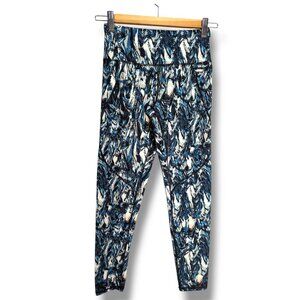 Sweaty Betty The Power 7/8 Length Blue White Marble Leggings Pockets Printed XXS